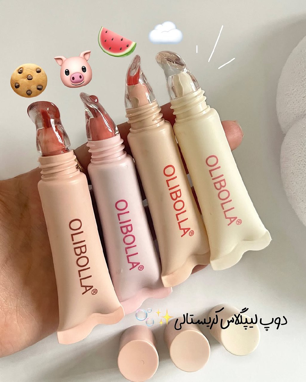 لیپ گلاس کریستالی دوپ شییی.گلم آبرسان و نرم کننده لب در ۴رنگ پر طرفدار ترند اینستاگرام