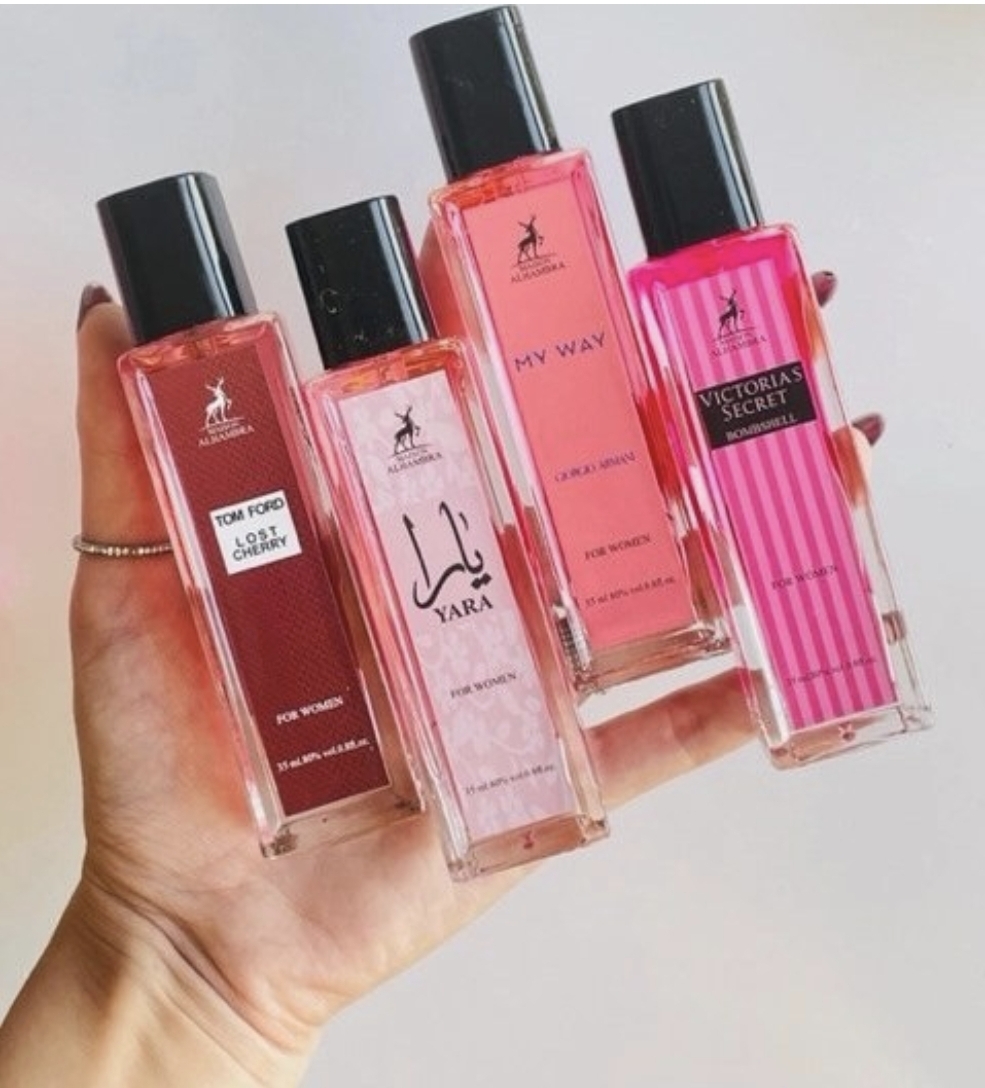 ادکلن های ۳۵ میل اماراتی شرکت الحمبرا  با رایحه  دخترونه  و پسرونه  ترند تیک تاک و اینستا گرام