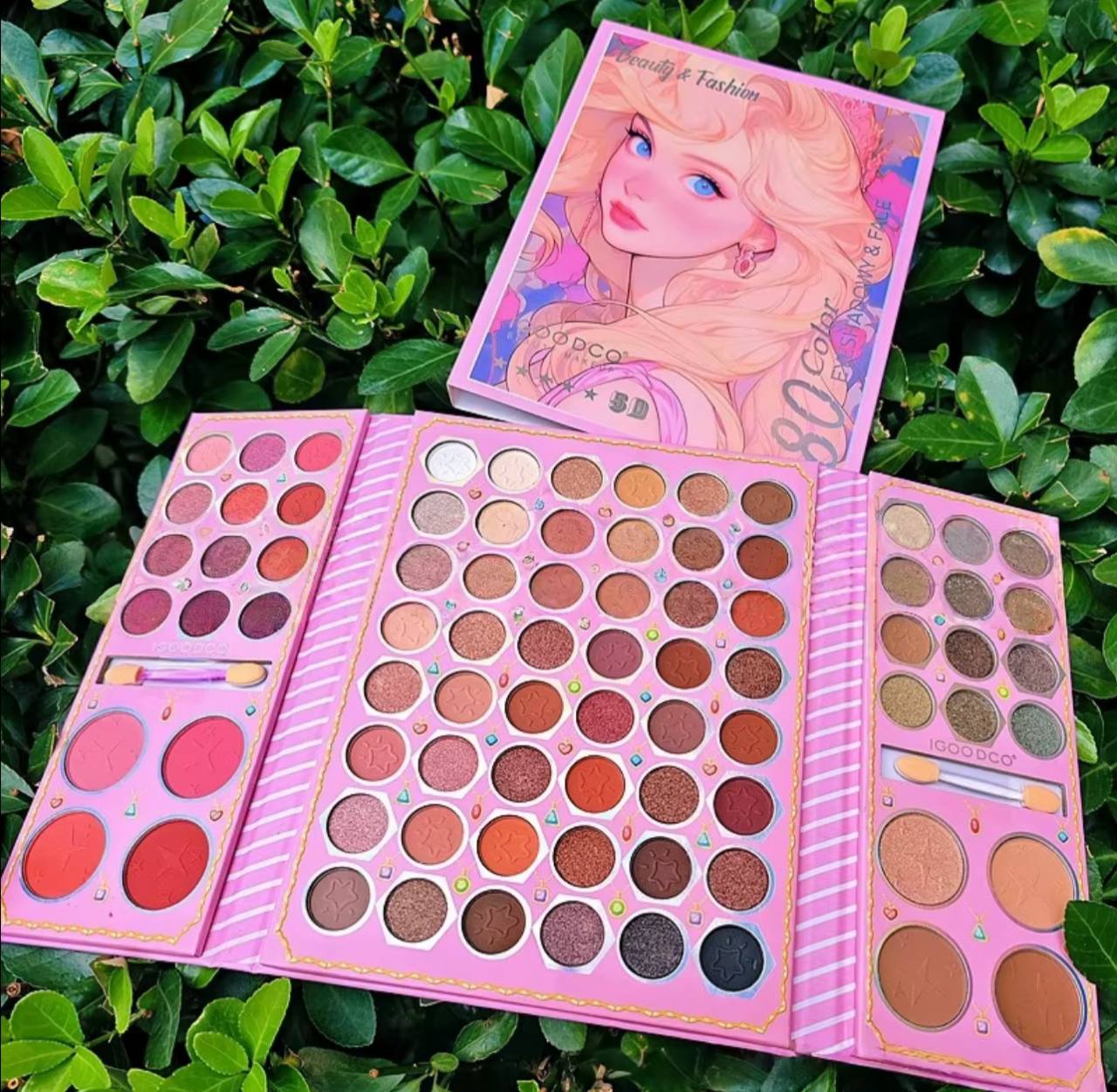 پالت سایه کتابی 80 رنگ مدل بازشو طرح دختر یوفوریا برند igoodcooo