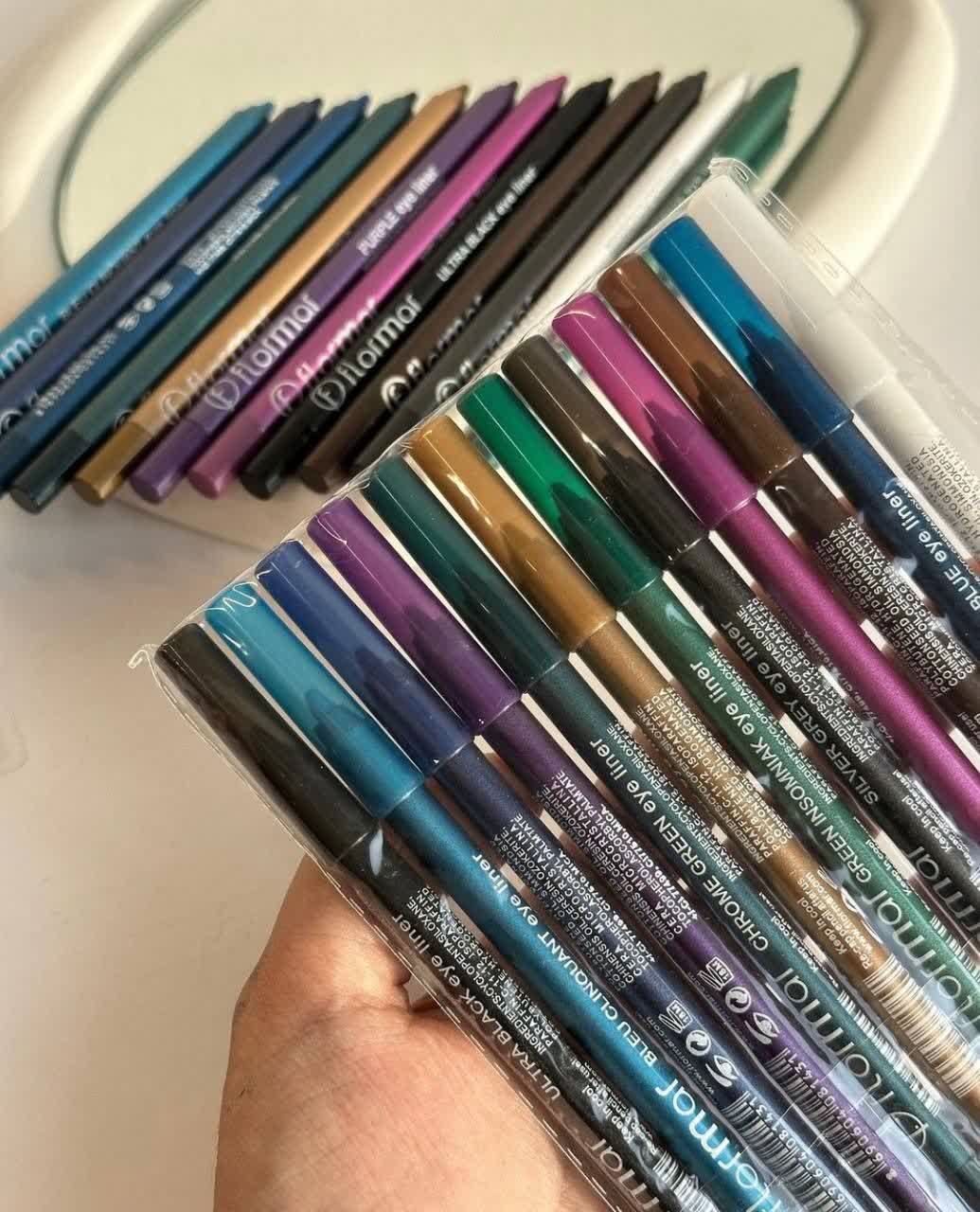 سرمه مدادی رنگی 12 عددی، نرم و روان، با کیفیت بالا