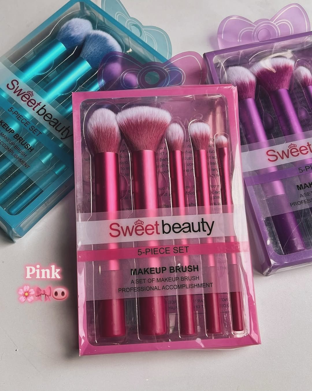 ست براش ۵ تکه  اورجینال برند sweet beauty سایز بزرگ  با کیفیت تضمینی و ترند پینترست و اینستاگرام