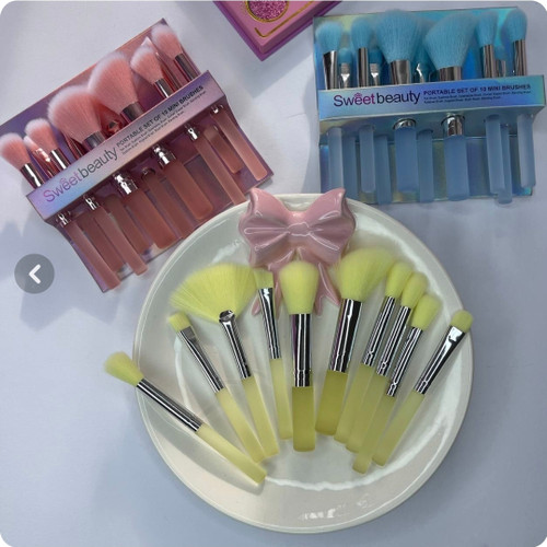 ست براش ۱۰ تایی پینترستی کریستالی نئونی برند اورجینال sweet beauty با کیفیت تضمینی
