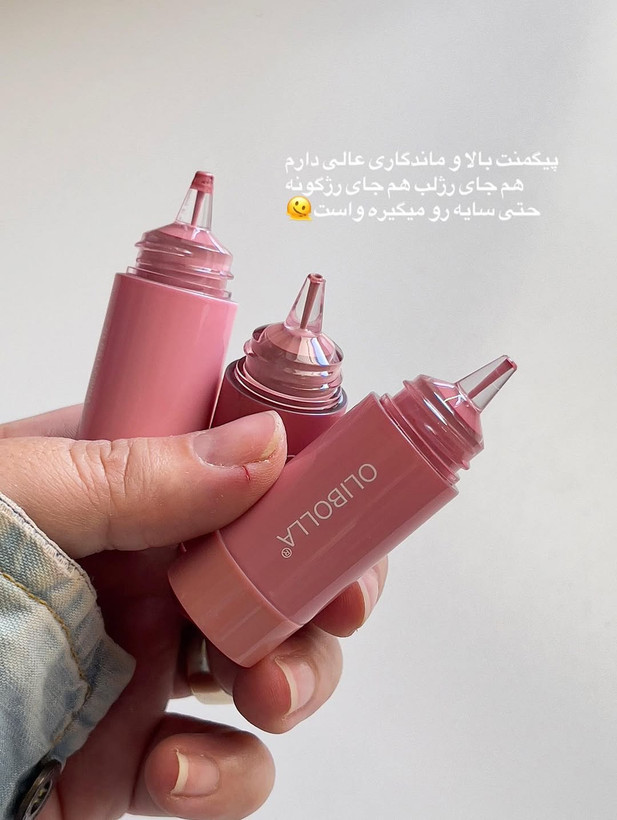 دوپ رژگونه مایع دکمه ای کره ای از برند Olibolla ترند اینستاگرام