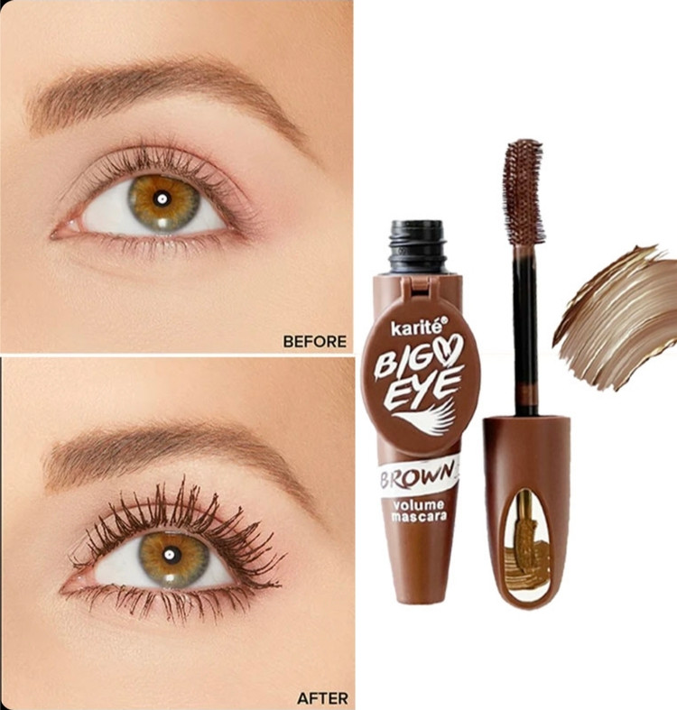 ریمل قهوه ای آینه دار با فرچه بلند کننده و حجم دهنده مژه ترند اینستاگرام