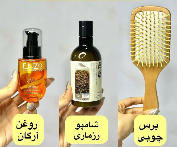 سرم آرگان اصلی برزیلی برند اورجینال Enzo ضد موخوره و نرم کننده و آبرسان ساقه مو با حجم ۶۰ میل
