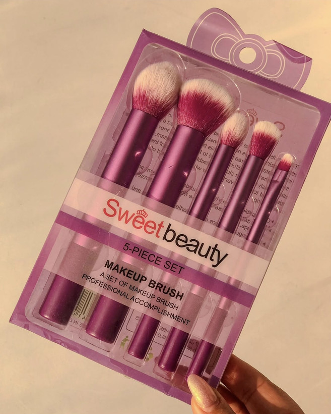 ست براش ۵ تکه اورجینال برند sweet beauty سایز بزرگ با کیفیت تضمینی و ترند پینترست و اینستاگرام