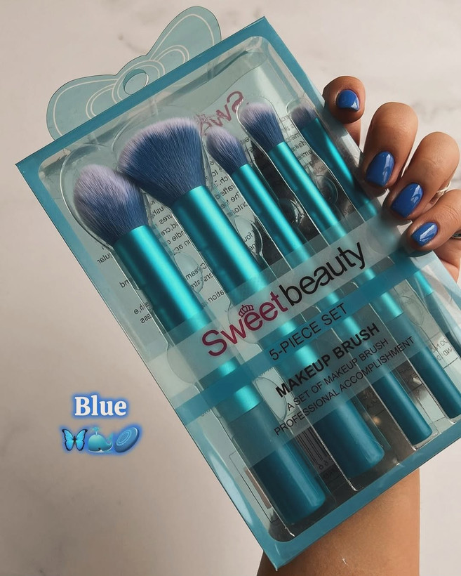 ست براش ۵ تکه اورجینال برند sweet beauty سایز بزرگ با کیفیت تضمینی و ترند پینترست و اینستاگرام
