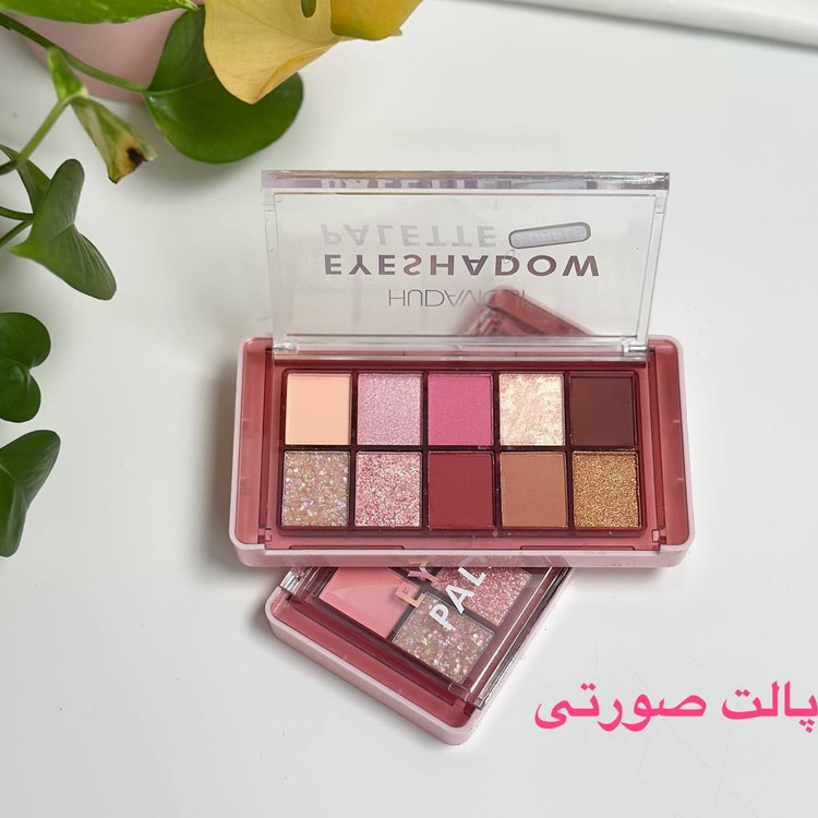 پالت سایه ۱۰ رنگ هدی مووووجی تم صورتی مات و شاین دخترونه با پیگمنت بالا