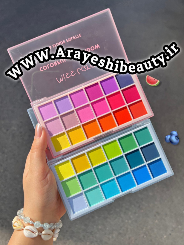 سایه ۱۸ رنگ تمی میس لارا با پیگمنت و کیفیت تضمینی ✅️ سایز متوسط