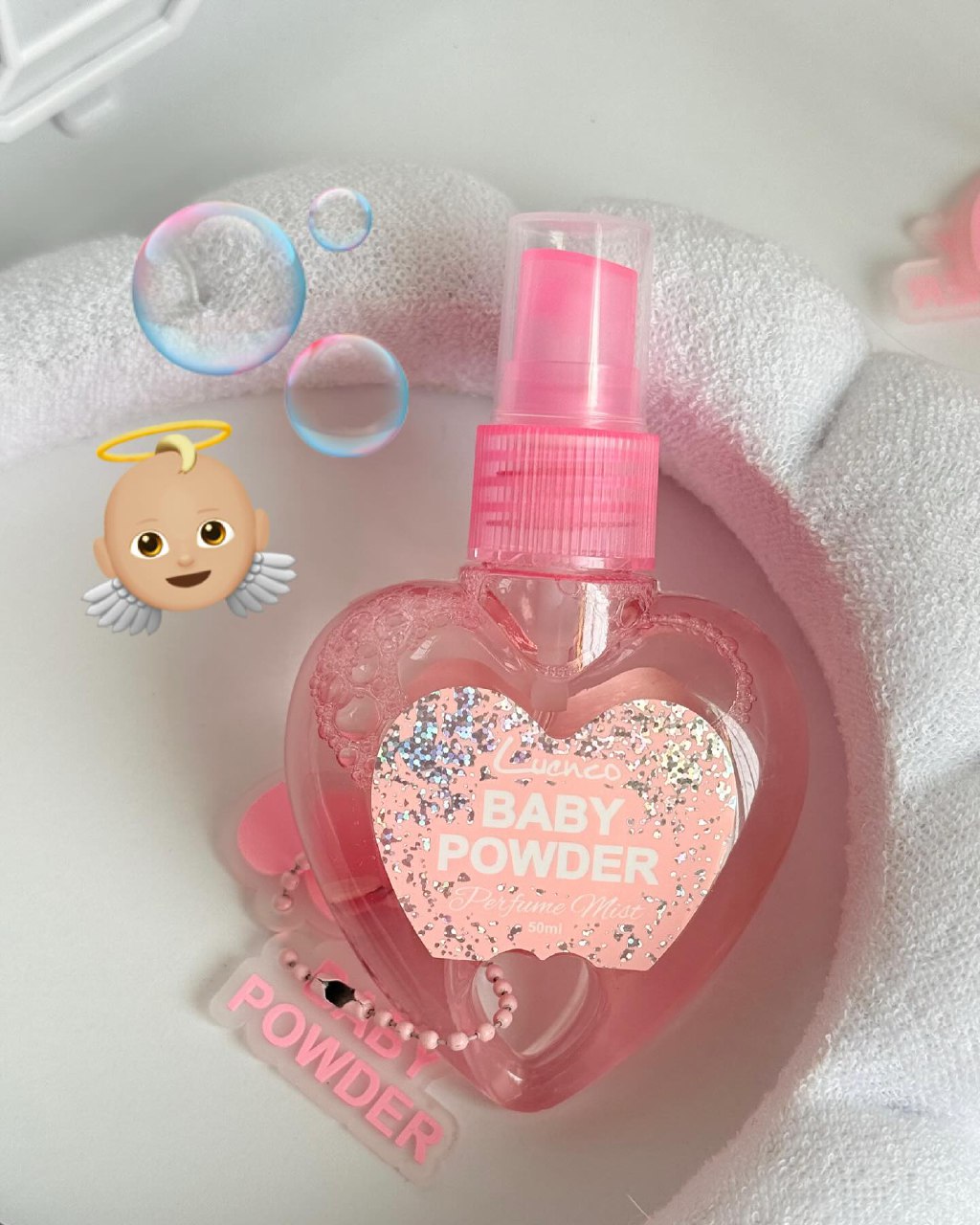 عطربیکینی قلبی بارایحه پودر بچه   baby POWDER 🌸👶 بسیار خوشبو از برند Luneco ترند اینستاگرام
