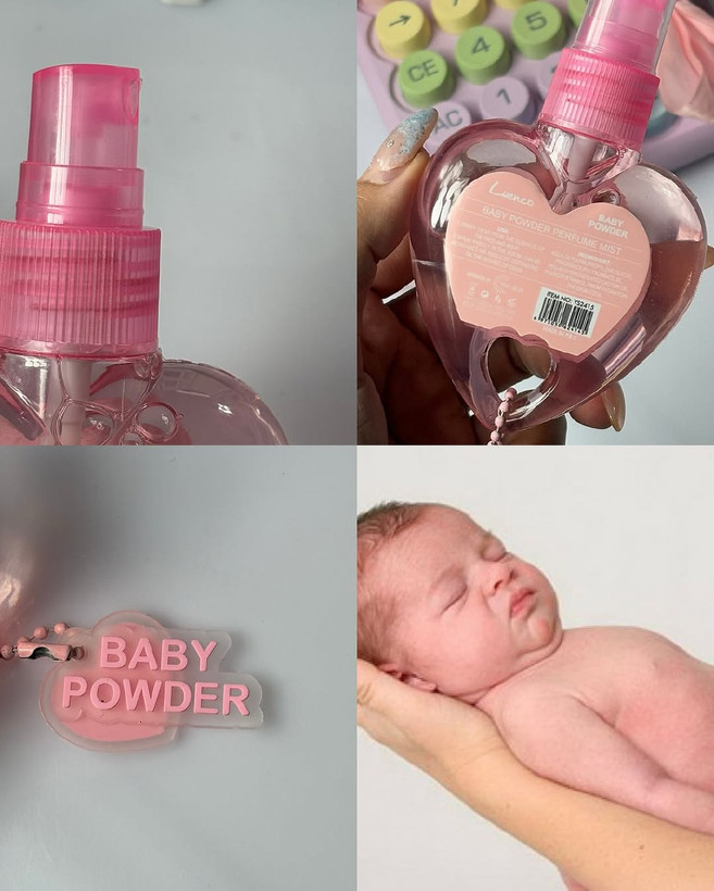 عطربیکینی قلبی بارایحه پودر بچه baby POWDER 🌸👶 بسیار خوشبو از برند Luneco ترند اینستاگرام
