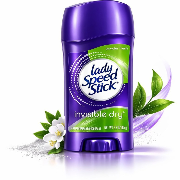 مام استیکی زنانه لیدی اسپید رایحه پودر بچه مدل Lady Speed Stick Invisible Dry | powder Fresh - حجم ۴۰ گرم