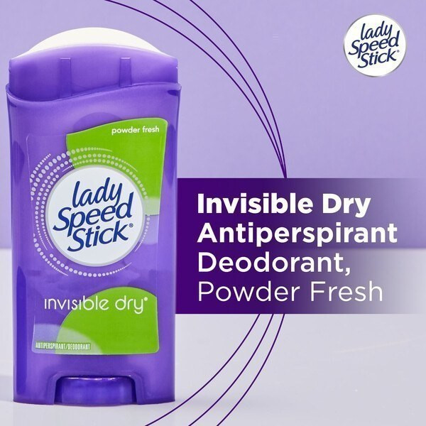 مام استیکی زنانه لیدی اسپید رایحه پودر بچه مدل Lady Speed Stick Invisible Dry | powder Fresh - حجم ۴۰ گرم