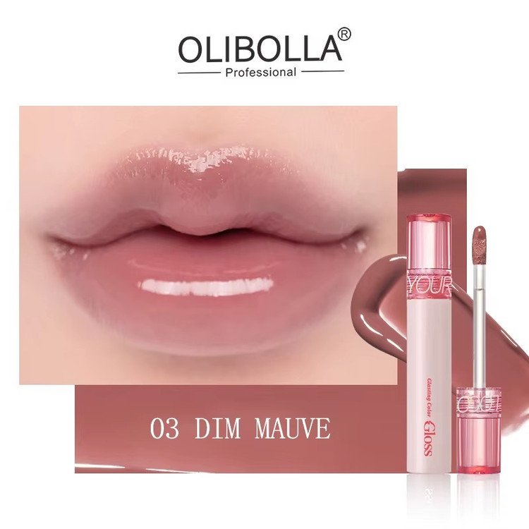 لیپ گلاس خیس olibolla با خاصیت آبرسانی لبها مدل Glasting color gloss