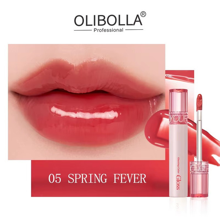 لیپ گلاس خیس olibolla با خاصیت آبرسانی لبها مدل Glasting color gloss