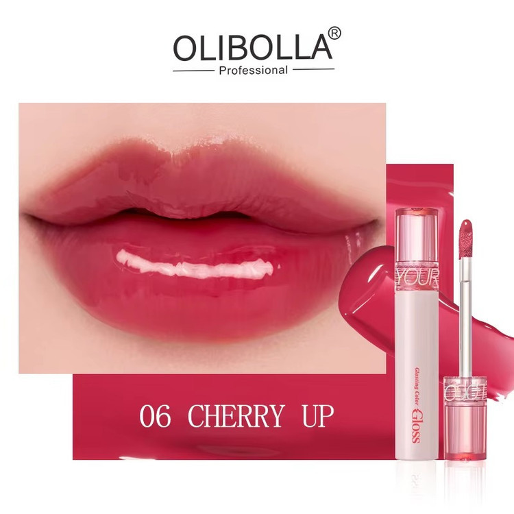 لیپ گلاس خیس olibolla با خاصیت آبرسانی لبها مدل Glasting color gloss
