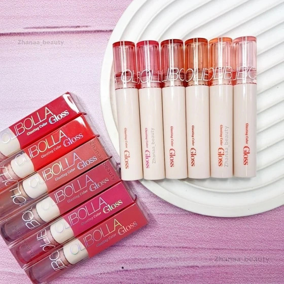 لیپ گلاس خیس olibolla با خاصیت آبرسانی لبها مدل Glasting color gloss